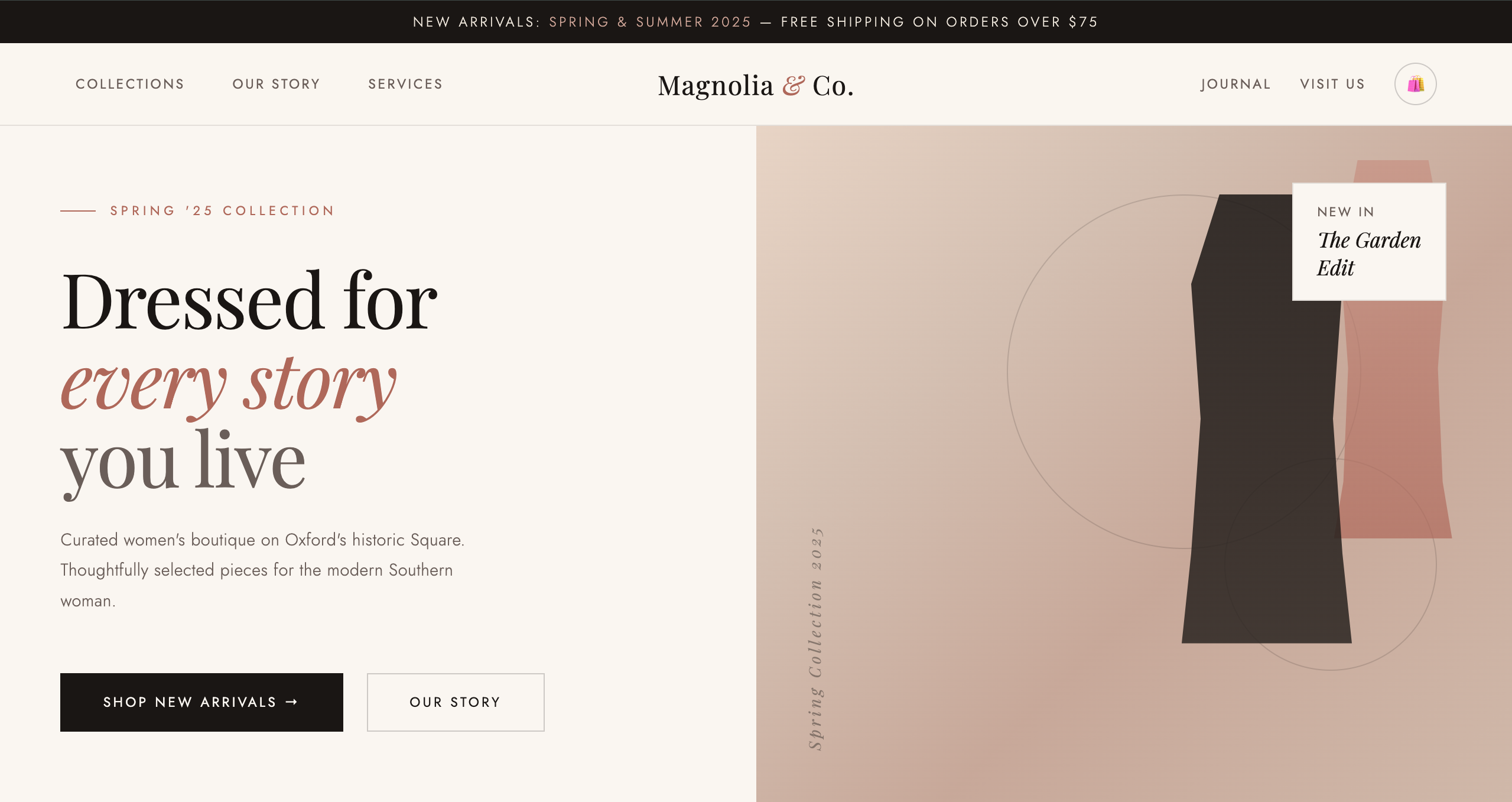 Magnolia and Co boutique website